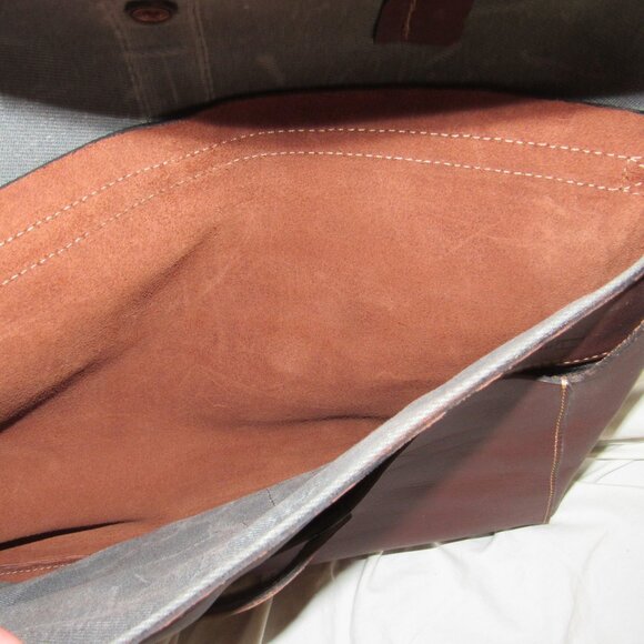 Pad & Quill Luxury Laptop Bag Mahogany Brown Leather Messenger Flap Portfolio - Picture 5 of 7